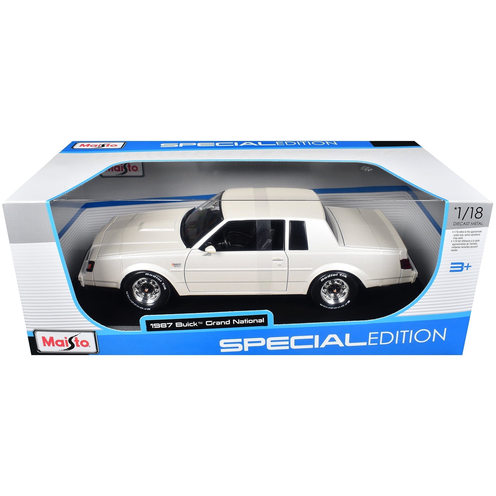 1987 Buick Grand National White Metallic "Special Edition" Series 1/18 Diecast Model Car by Maisto