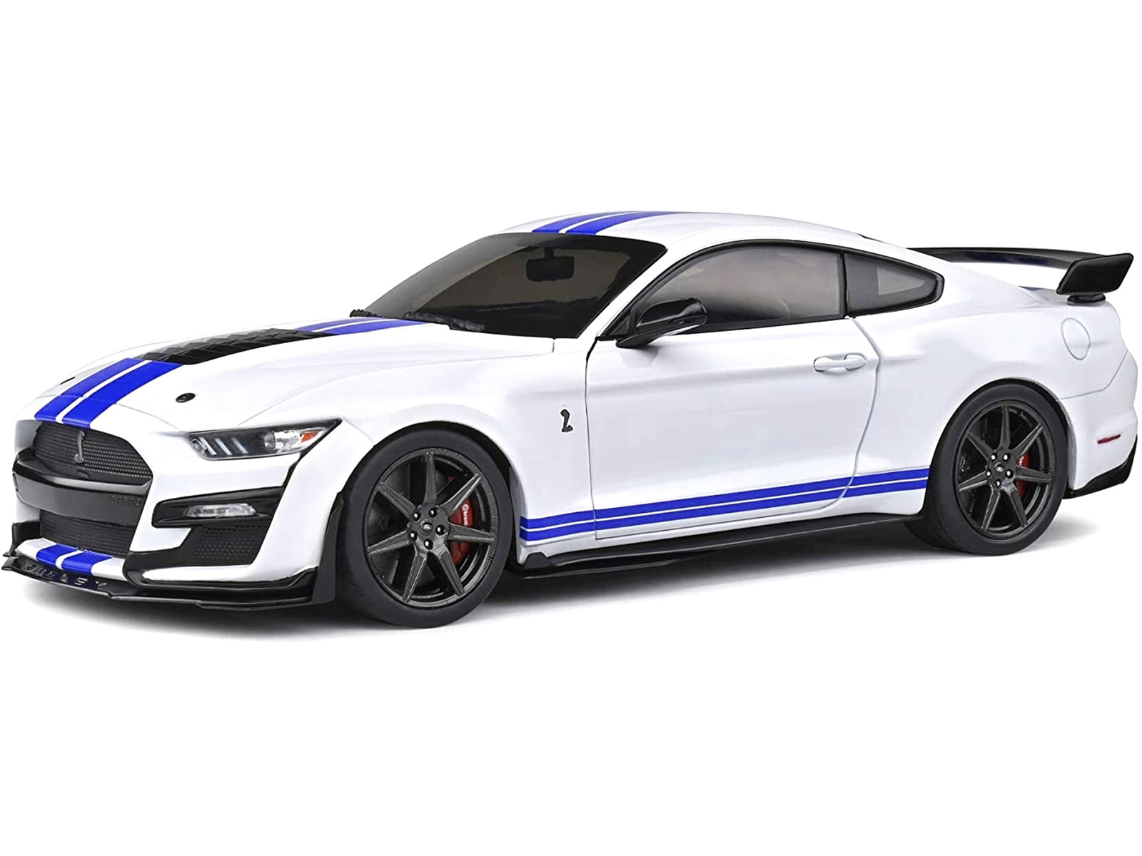 2020 Ford Mustang Shelby GT500 White with Blue Stripes "Special Edition" 1/18 Diecast Model Car by Maisto