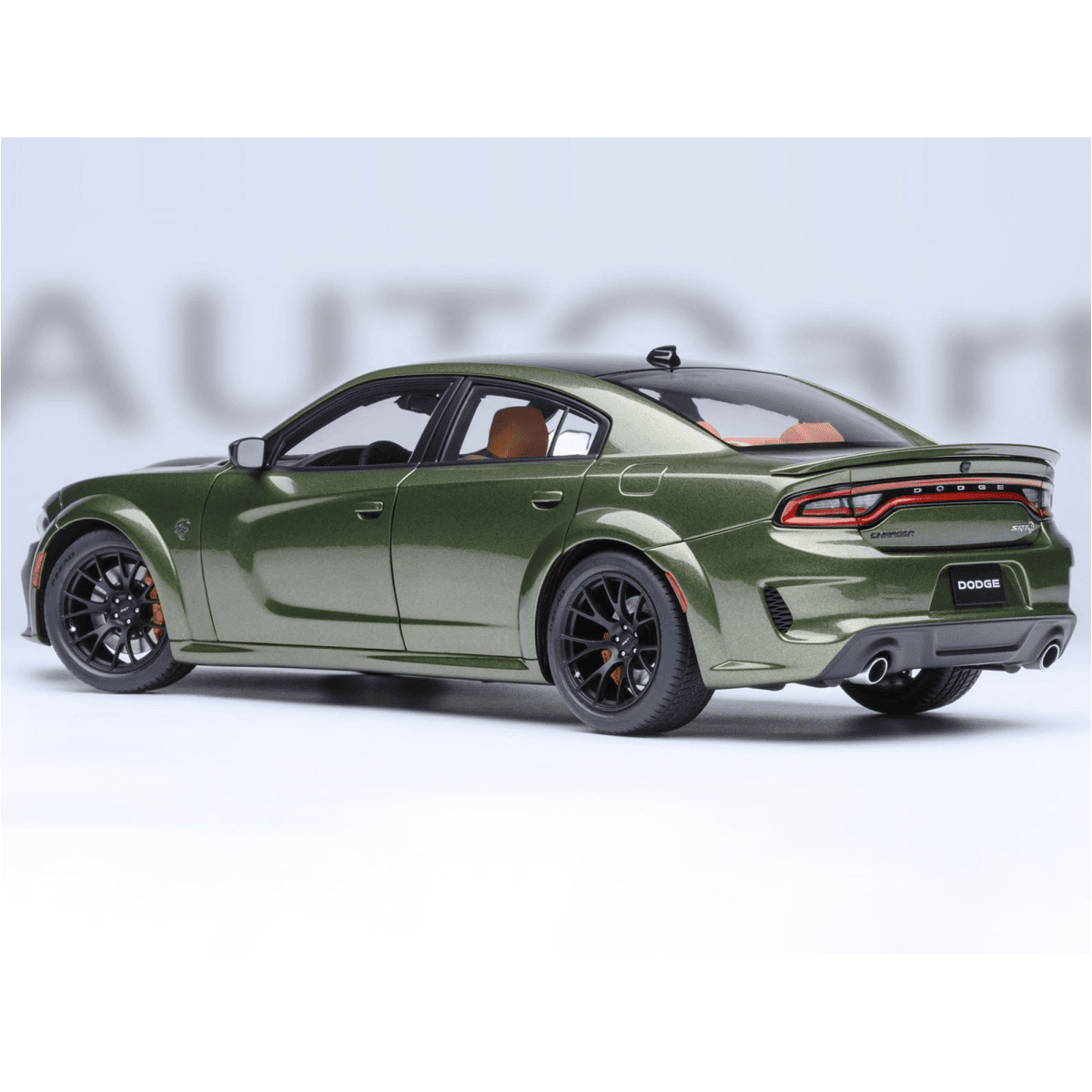 Dodge Charger SRT Hellcat Redeye F8 Green Metallic with Matt Black Top 1/18 Car Model by Autoart