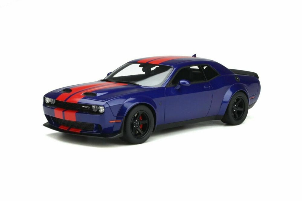 2021 Dodge Challenger Super Stock, Indigo Blue and Red - GT Spirit GT362 - 1/18 scale Resin Model Toy Car