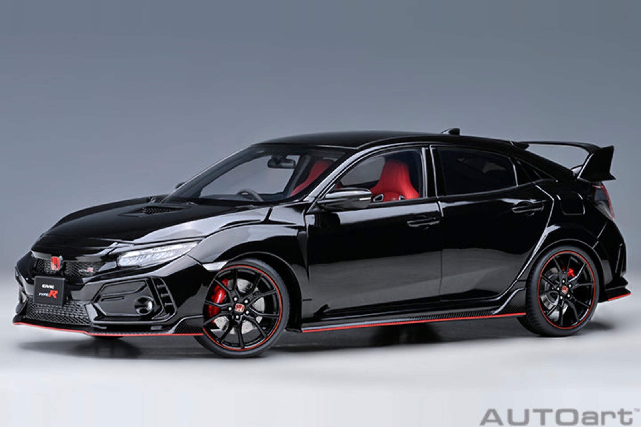 2021 Honda Civic Type R (FK8) RHD (Right Hand Drive) Crystal Black Pearl 1/18 Model Car by Autoart