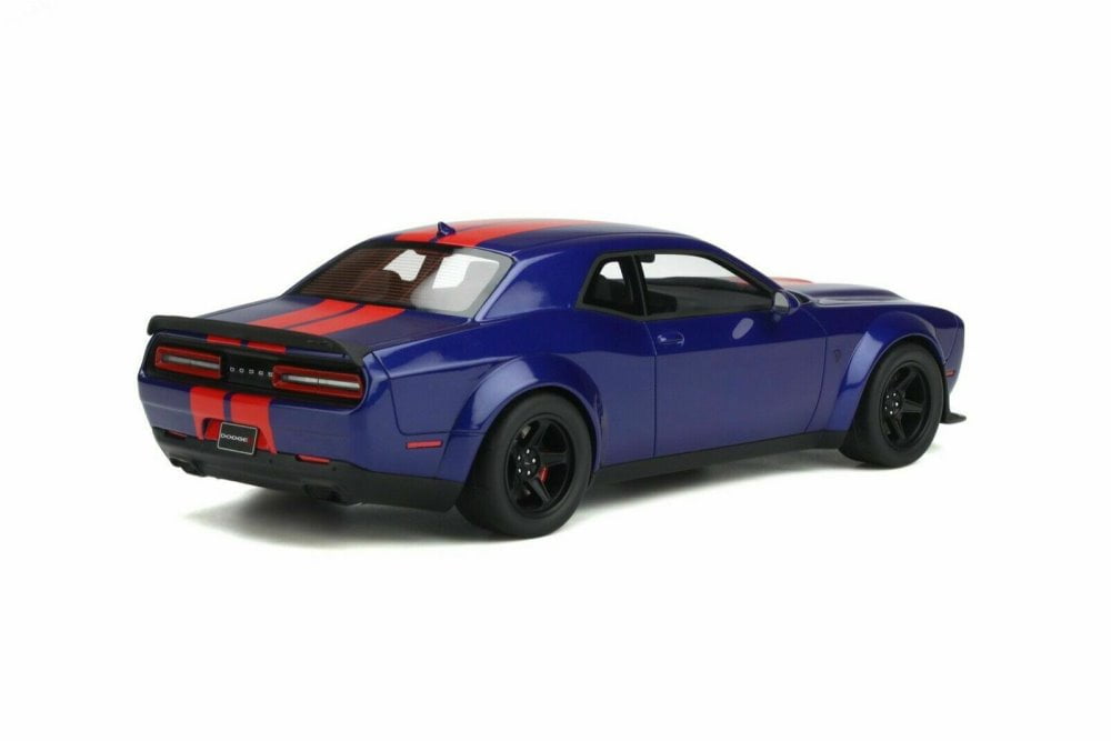 2021 Dodge Challenger Super Stock, Indigo Blue and Red - GT Spirit GT362 - 1/18 scale Resin Model Toy Car
