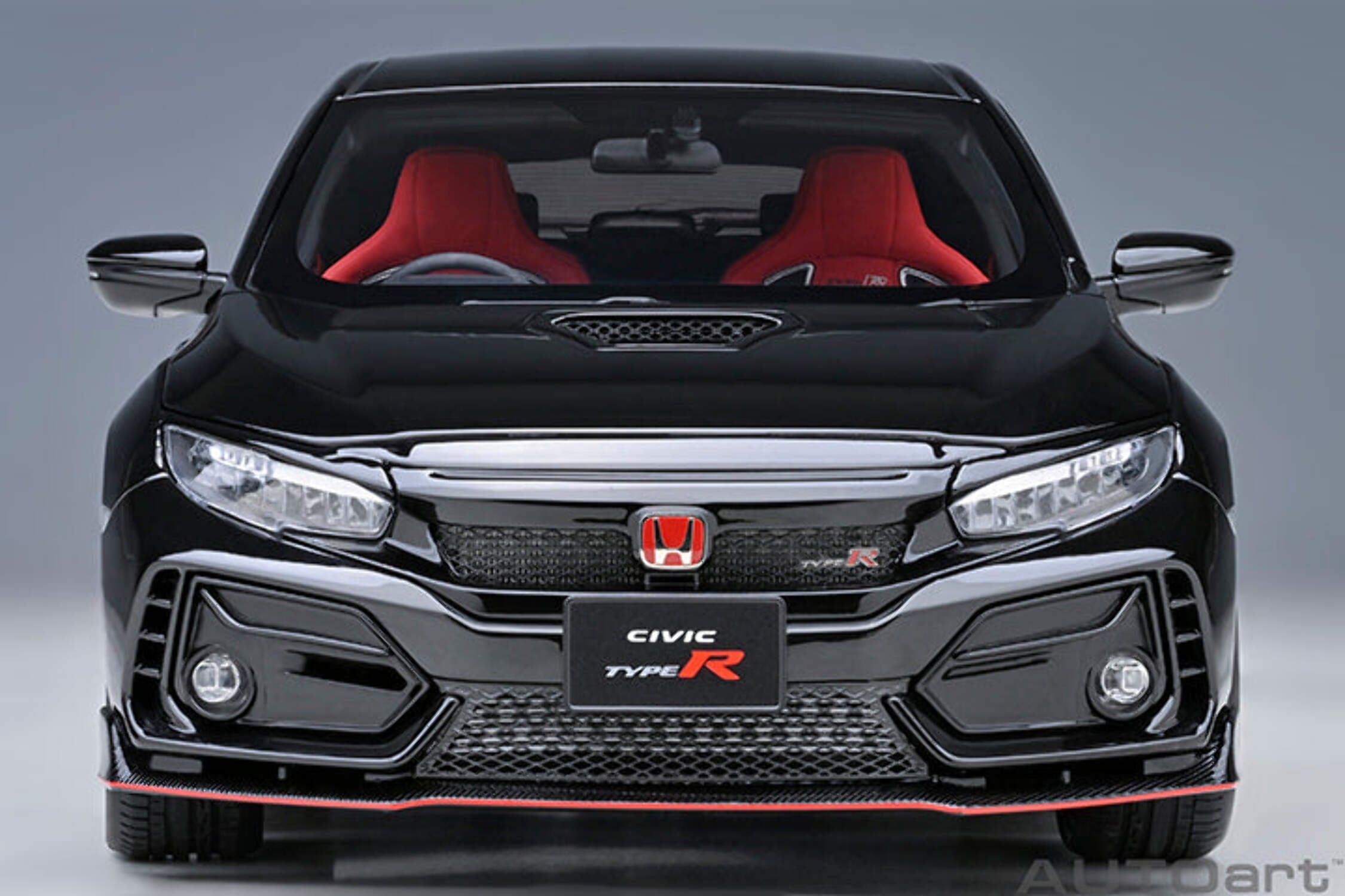 2021 Honda Civic Type R (FK8) RHD (Right Hand Drive) Crystal Black Pearl 1/18 Model Car by Autoart