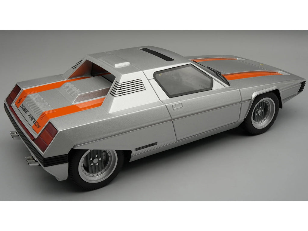 1976 Ferrari 308 GT Rainbow By Bertone Silver Metallic with Orange Stripes "Mythos Series" 1/18 Model Car by Tecnomodel