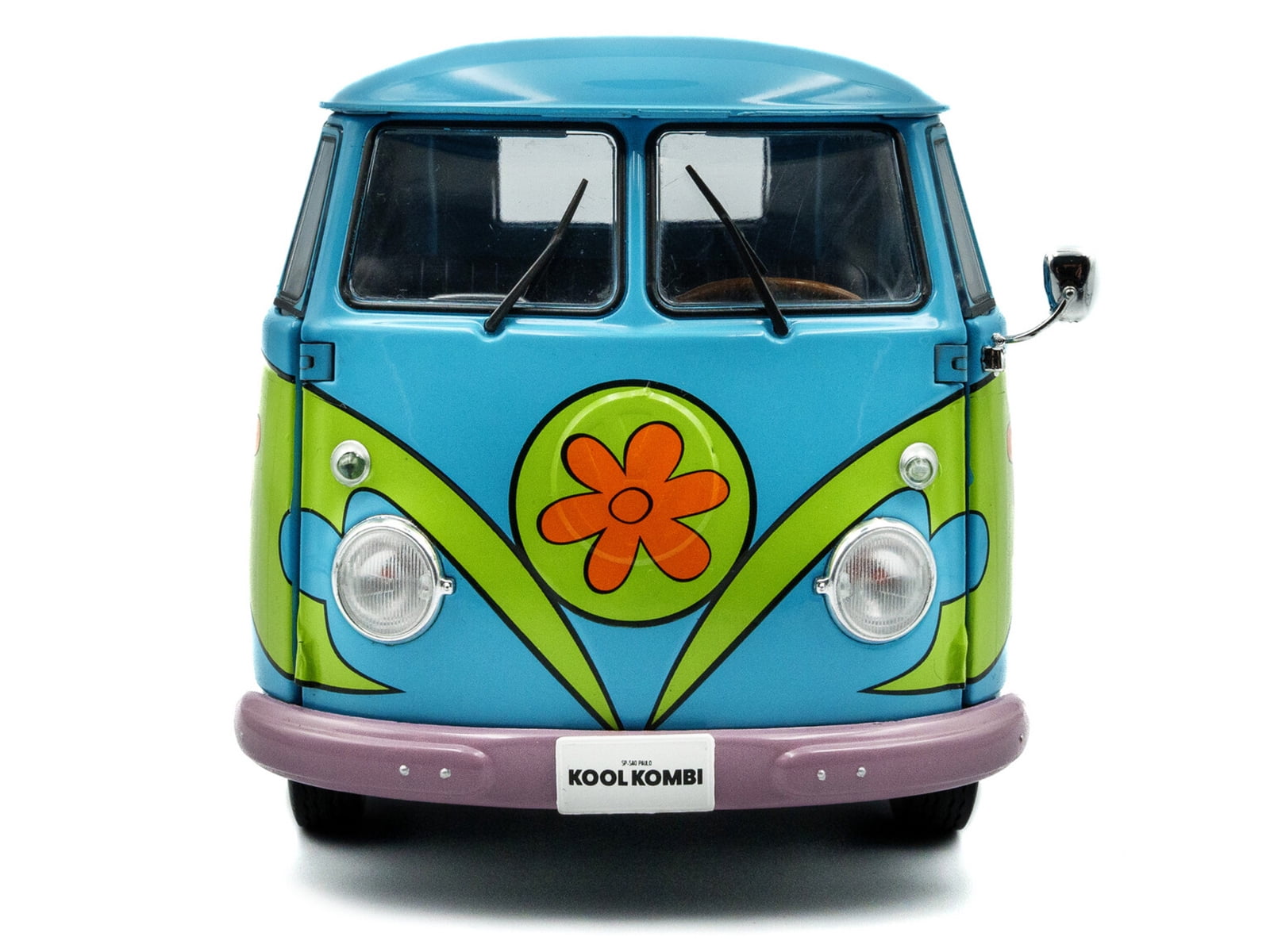 2024 Volkswagen Kool Kombi Van with Trailer "Ghost Hunter" Blue and Green with Graphics 1/18 Diecast Model Car by Solido