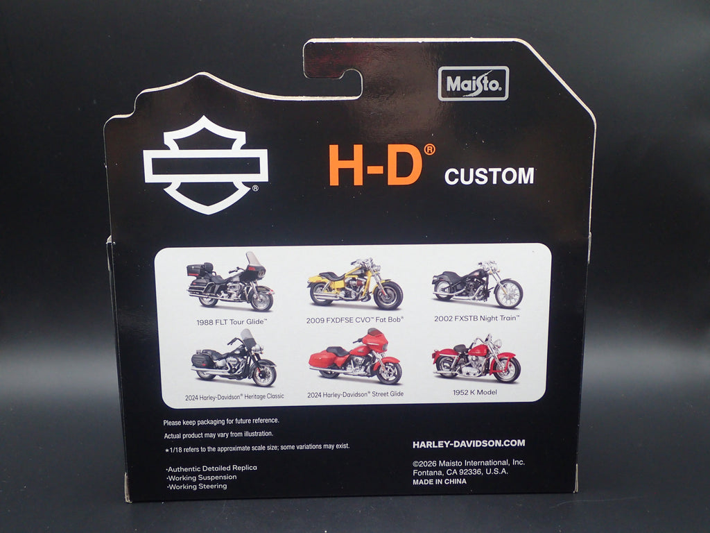 2024 HARLEY DAVIDSON STREET GLIDE MOTORCYCLE MAISTO SERIES 45 1/18 DIECAST