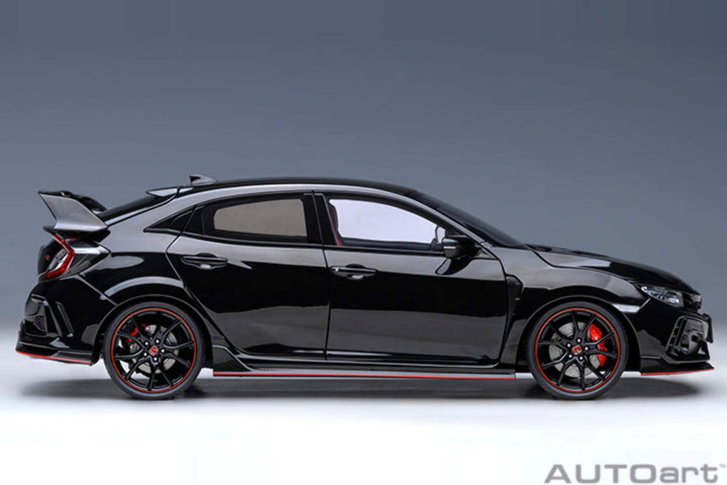 2021 Honda Civic Type R (FK8) RHD (Right Hand Drive) Crystal Black Pearl 1/18 Model Car by Autoart