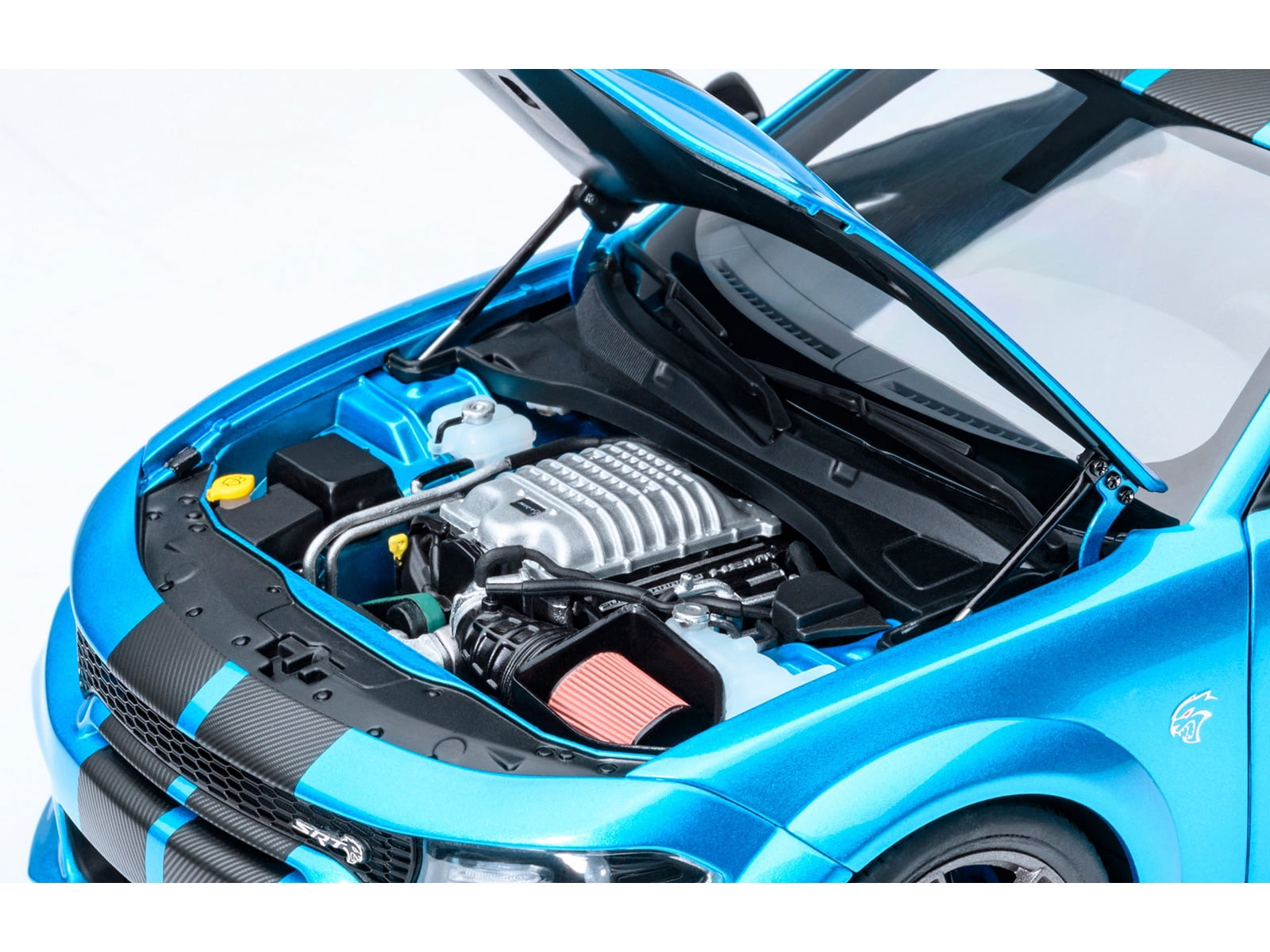 Dodge Charger SRT Hellcat Redeye B5 Blue Metallic with Carbon Stripes 1/18 Car Model by Autoart