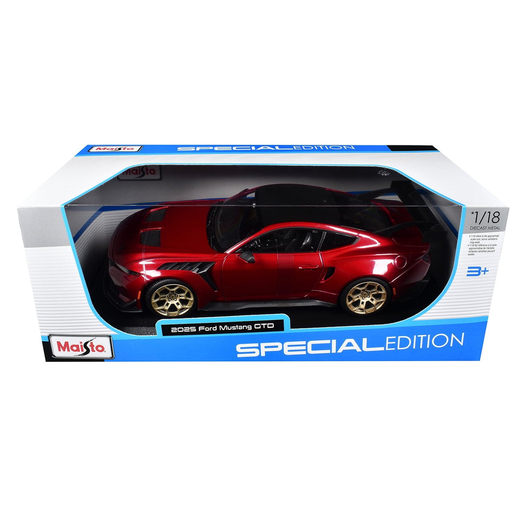 2025 Ford Mustang GTD Red Metallic with Black Top "Special Edition" Series 1/18 Diecast Model Car by Maisto