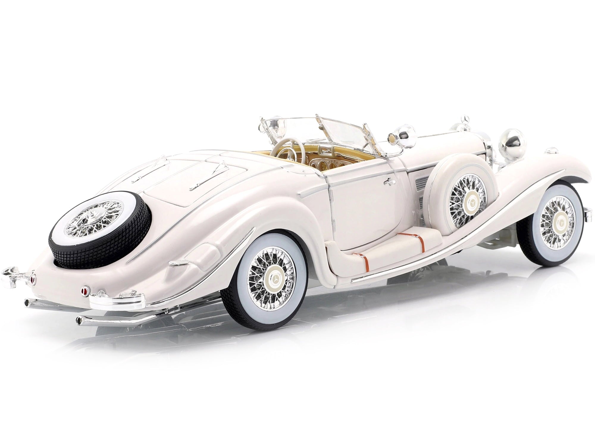 1936 Mercedes Benz 500 K Special Roadster White 1/18 Diecast Model Car by Maisto