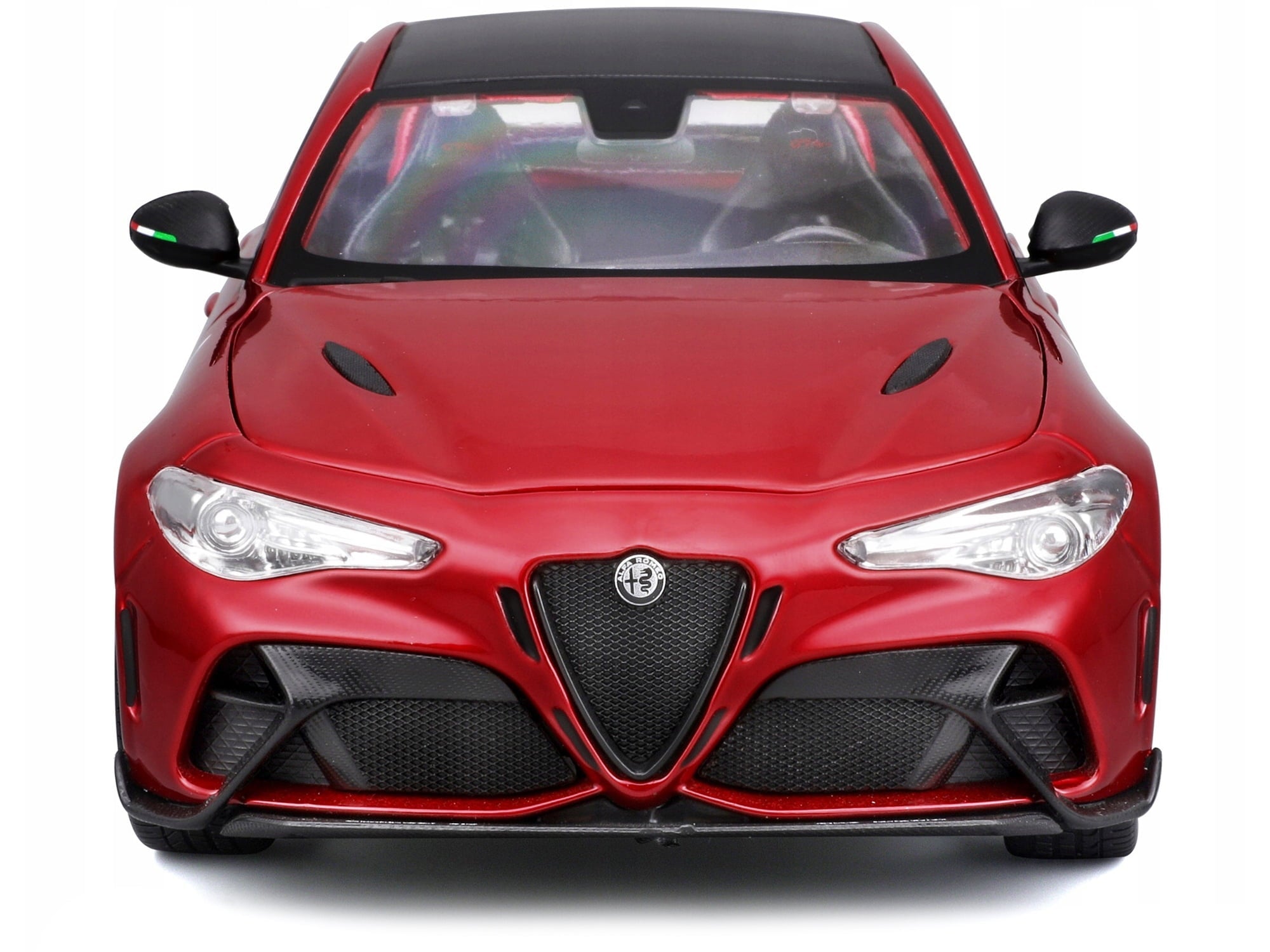 Alfa Romeo Giulia GTA Red Metallic with Carbon Top 1/18 Die Cast Model Car by Bburago