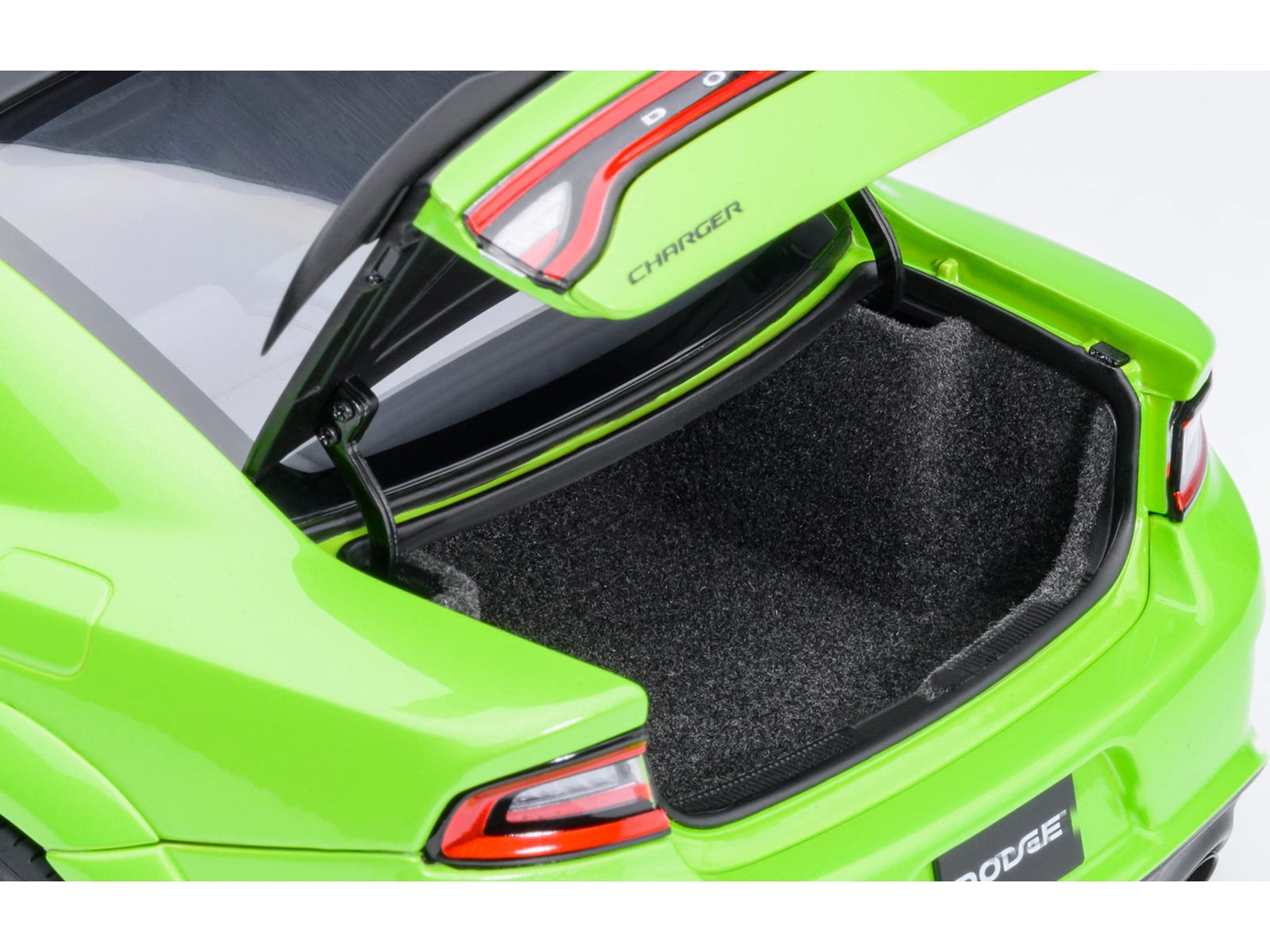 Dodge Charger Scat Pack Widebody Sublime Green with Matt Black Hood and Top 1/18 Car Model by Autoart