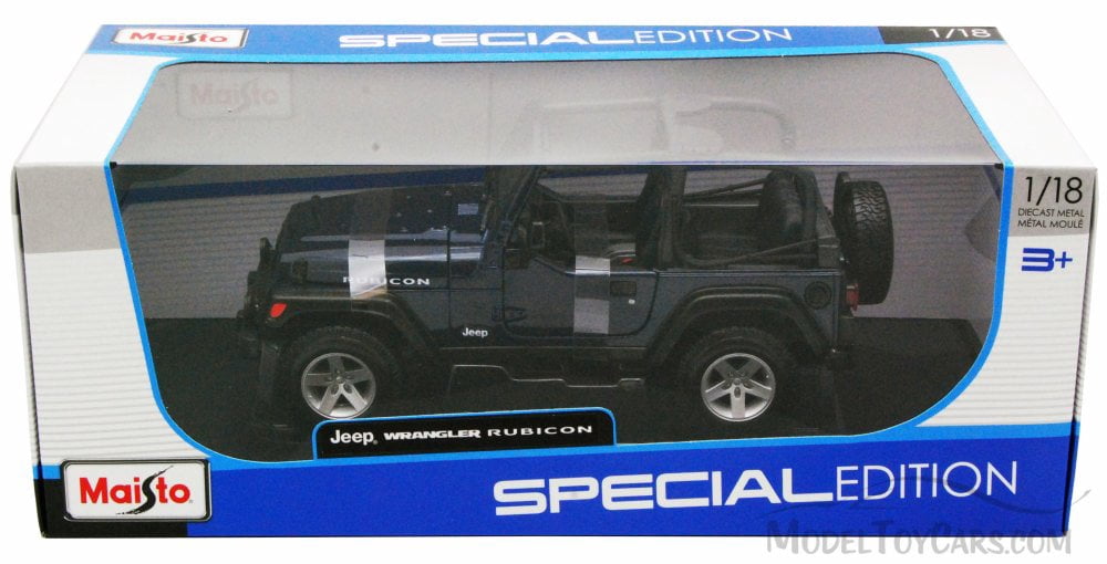 Jeep Wrangler Rubicon, Blue - Maisto 31663 - 1/18 Scale Diecast Model Toy Car