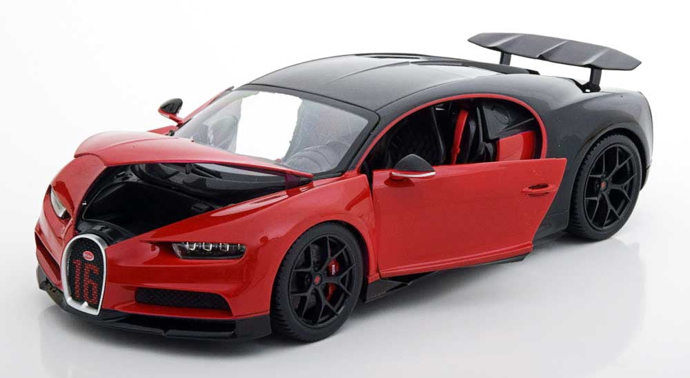 Bburago 2016 Bugatti Chiron Sport No 16 Red Metallic/Black 1:18