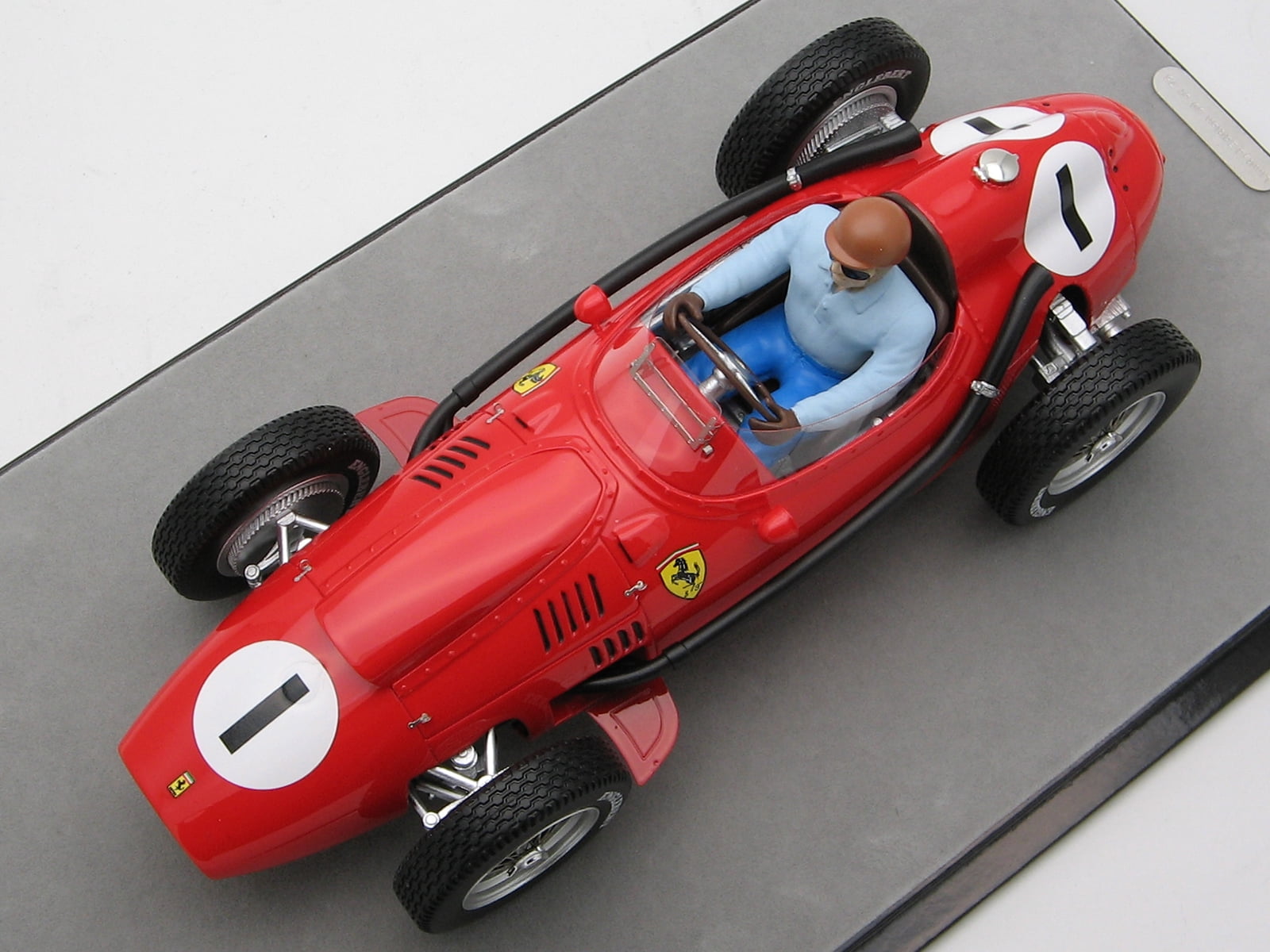 Ferrari Dino 246 #1 Peter Collins Winner "F1 England GP" (1958) w/Driver Figure Ltd Ed to 75 pcs 1/18 Model Car by Tecnomodel
