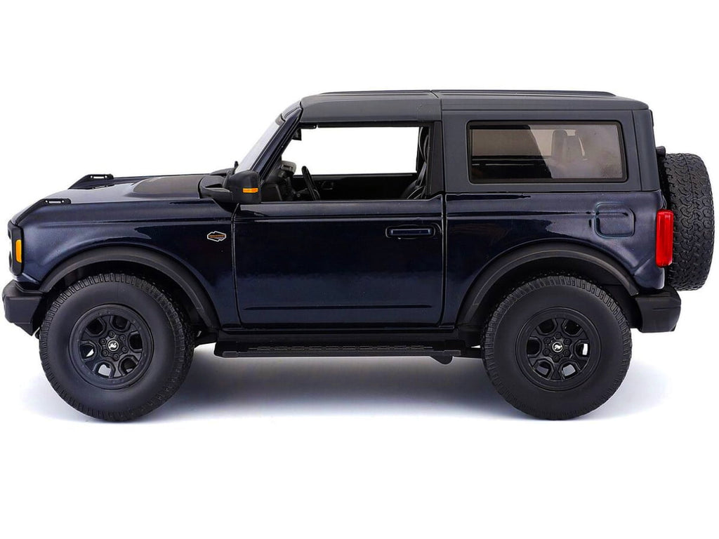 2021 Ford Bronco Wildtrak Dark Blue Metallic with Dark Gray Top "Special Edition" 1/18 Diecast Model Car by Maisto
