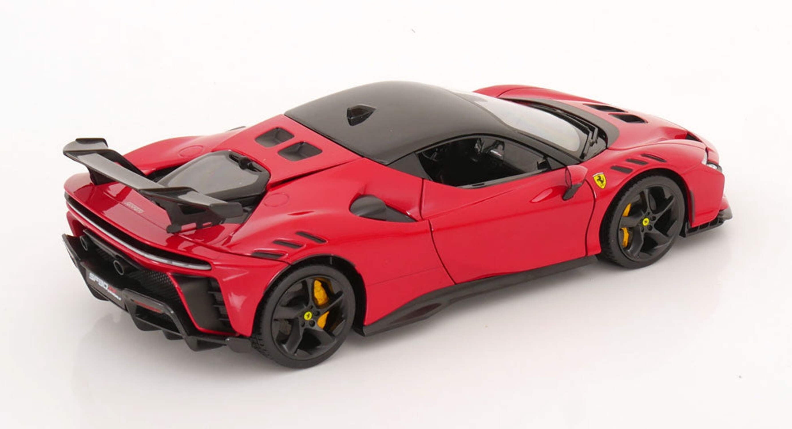 Ferrari SF90 XX Stradale Red with Black Top "Race + Play" Series 1/18 Diecast Model Car by Bburago