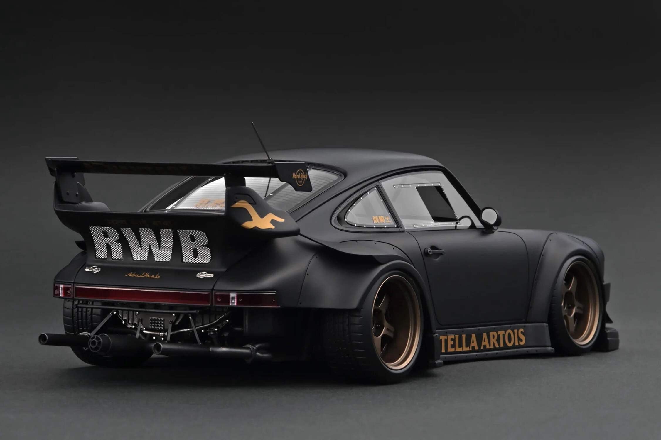 Ignition-Model Porsche 911 RWB 930 Matte Black w/ SSR SP1 Wheels 1:18