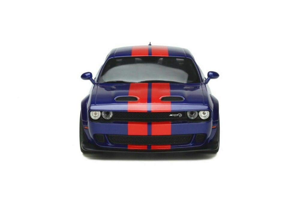 2021 Dodge Challenger Super Stock, Indigo Blue and Red - GT Spirit GT362 - 1/18 scale Resin Model Toy Car