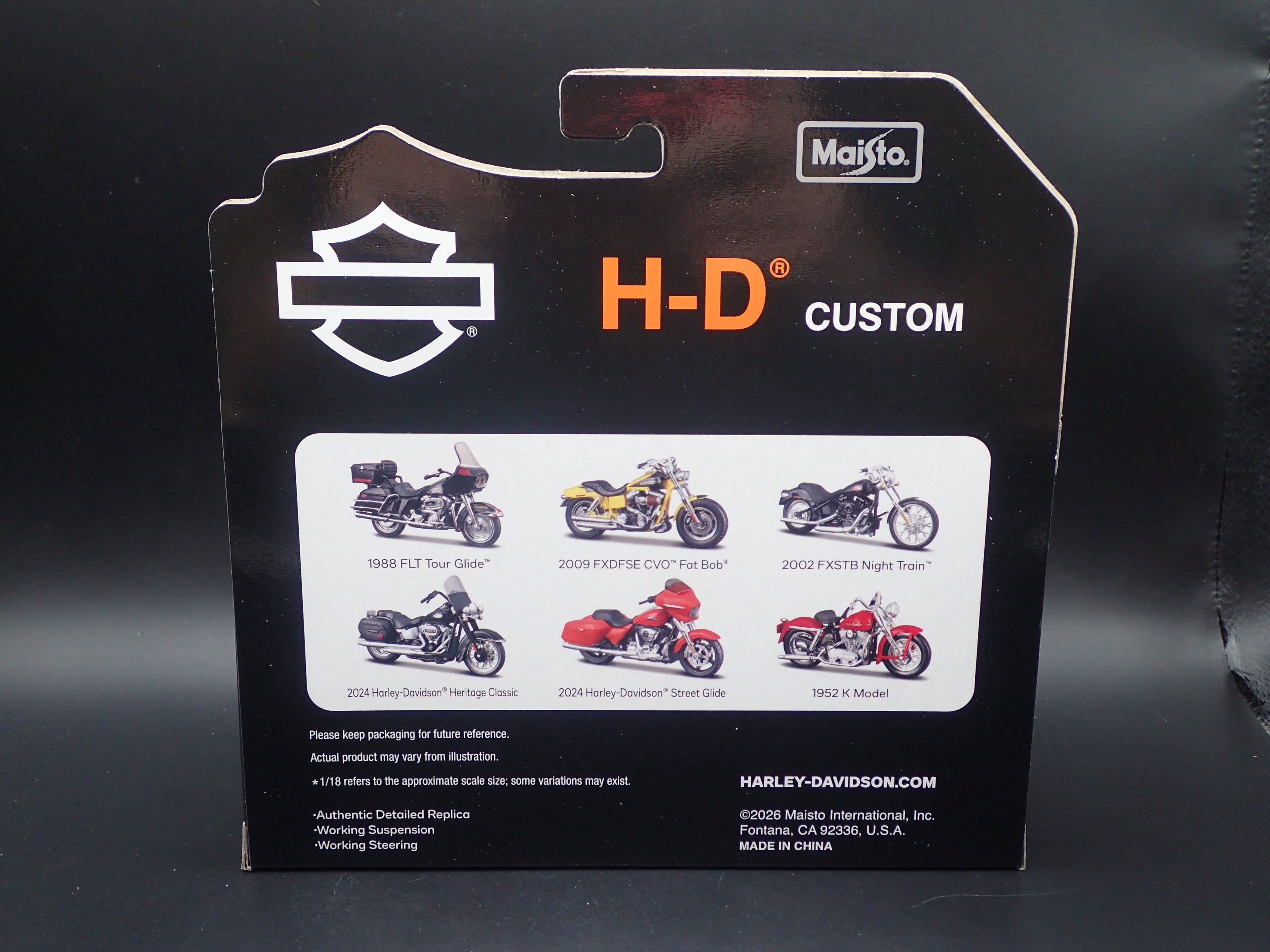 2024 HARLEY DAVIDSON HERITAGE CLASSIC MOTORCYCLE MAISTO SERIES 45 1/18 DIECAST