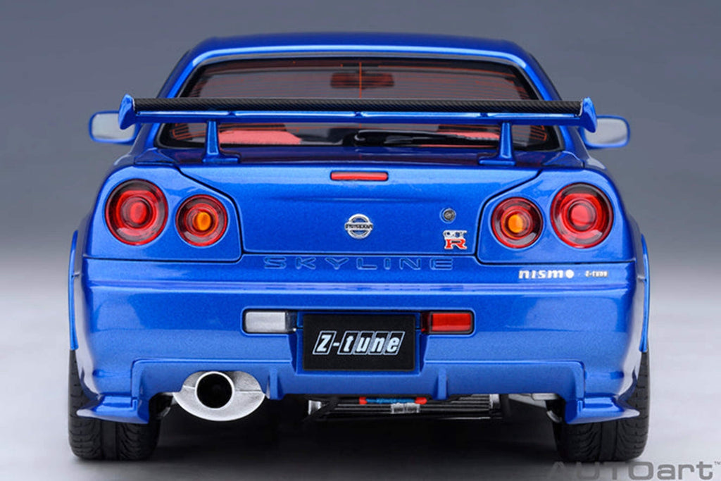 Nissan Skyline GT-R R34 Nismo Z-TUNE RHD (Right Hand Drive) Bayside Blue 1/18 Model Car by Autoart