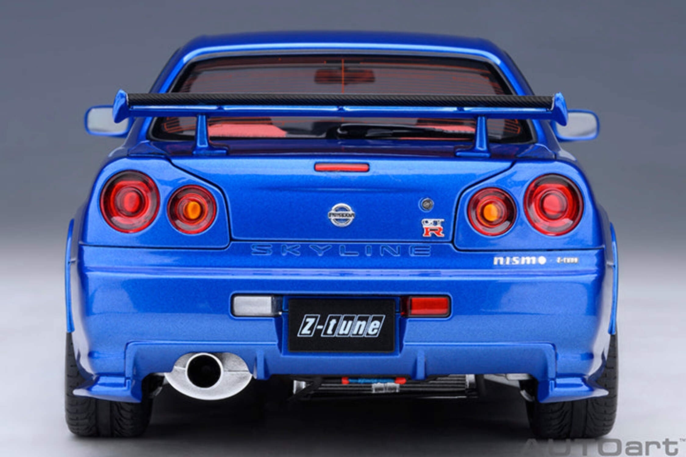 Nissan Skyline GT-R R34 Nismo Z-TUNE RHD (Right Hand Drive) Bayside Blue 1/18 Model Car by Autoart