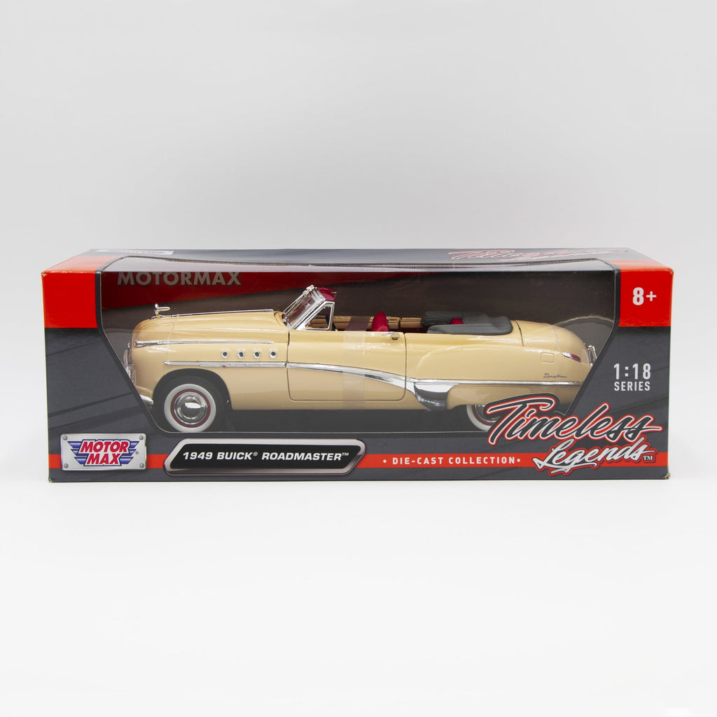 1949 Buick Roadmaster Cream with Red Interior 1/18 Diecast Model Car by Motormax
