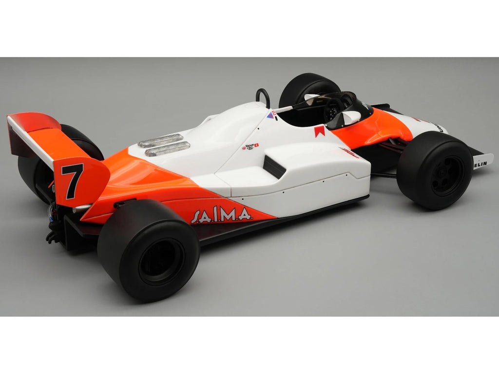 McLaren MP4/1C #7 Winner F1 "United States GP West" (1983) with Display Case "Mythos Series" 1/18 Model Car by Tecnomodel