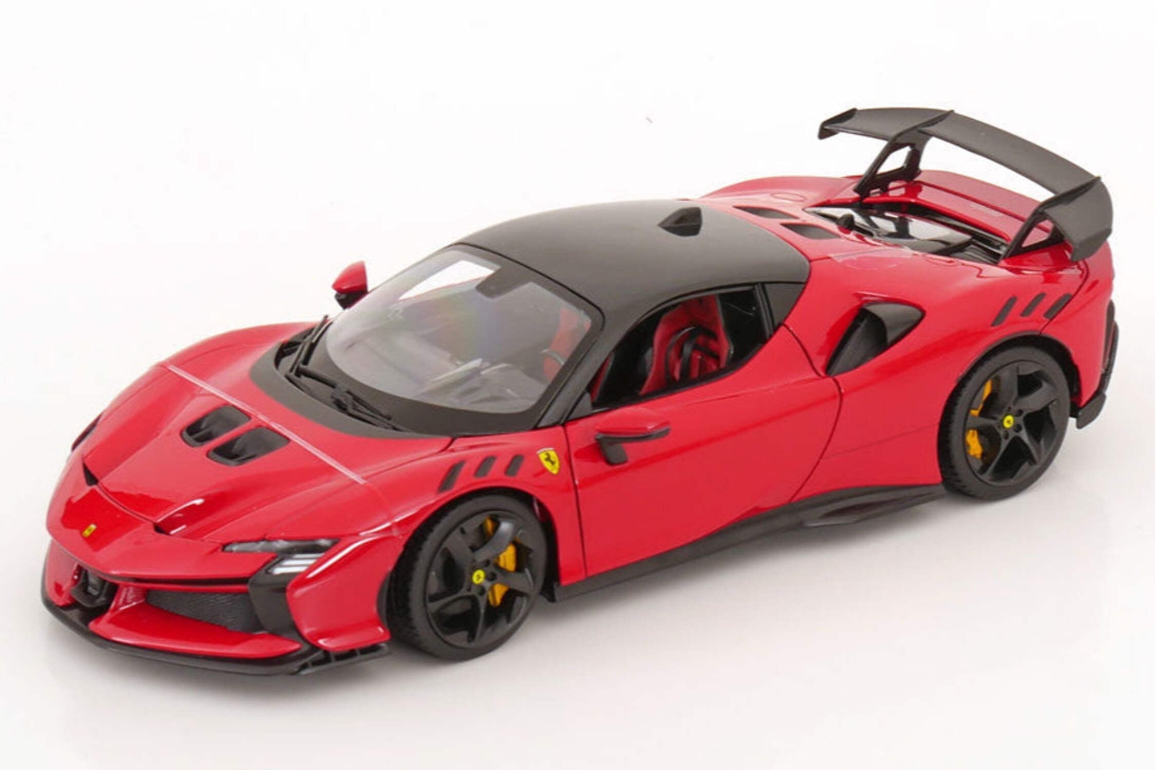 Ferrari SF90 XX Stradale Red with Black Top "Race + Play" Series 1/18 Diecast Model Car by Bburago