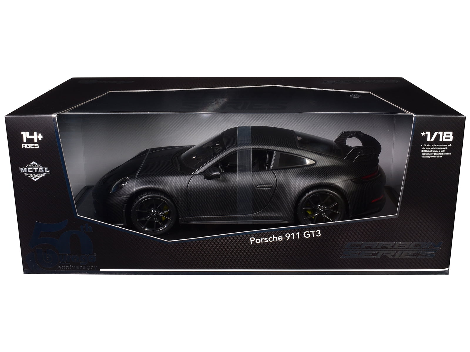 Bburago Porsche 911 992 GT3 50th Anniversary Full Carbon Fiber 1:18