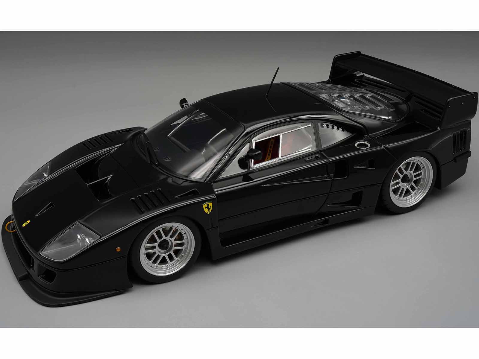 Ferrari F40 LM Black with Silver Enkei Rims "Press Version" (1996) Limited Edition to 40 pcs 1/18 Model Car by Tecnomodel