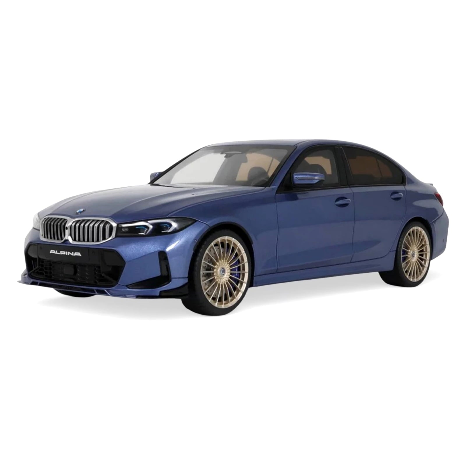 2024 BMW Alpina B3 GT Saloon Blue Metallic 1/18 Model Car by GT Spirit