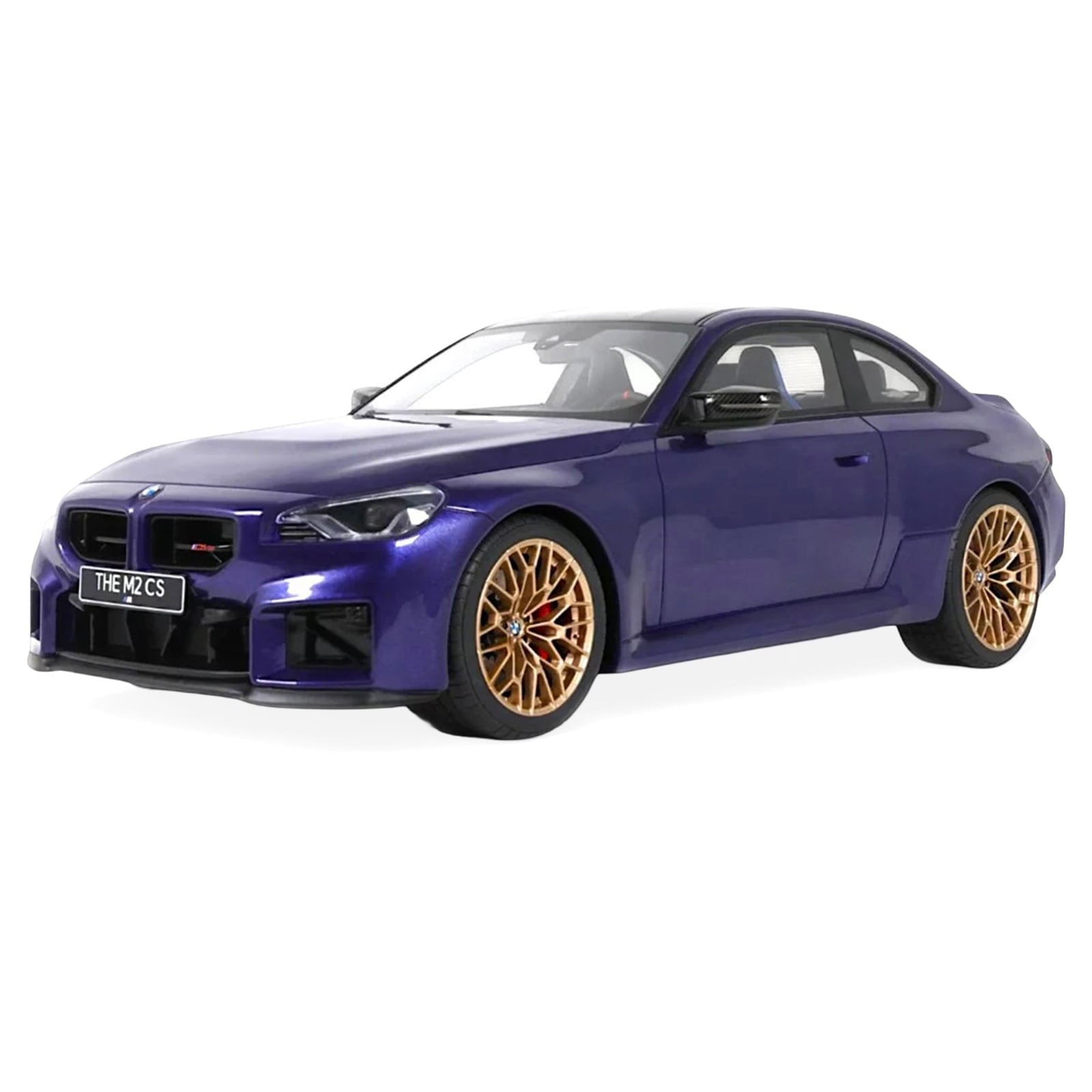 2025 BMW M2 CS Blue Metallic with Black Top 1/18 Model Car by GT Spirit
