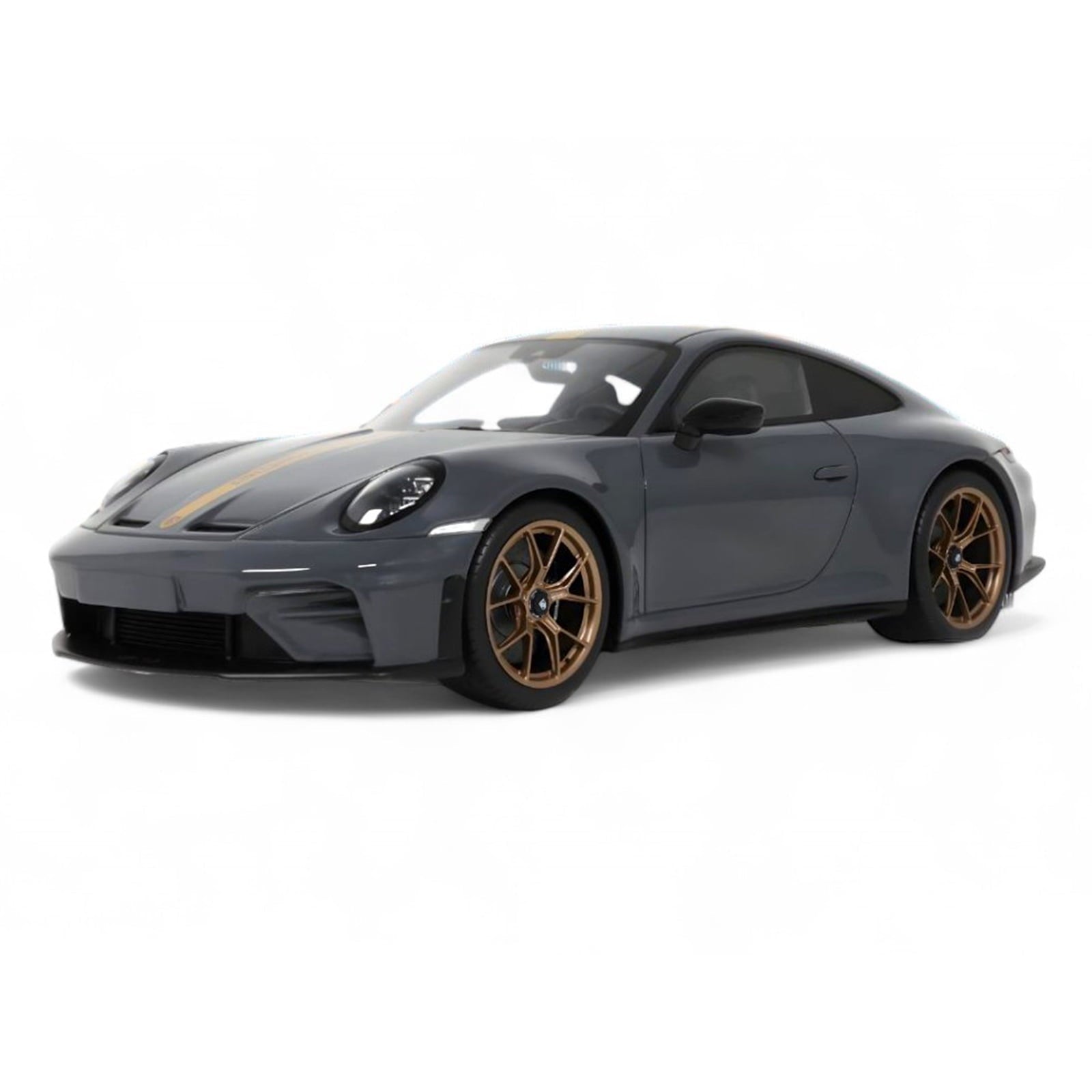 2025 Porsche 911 (992.2) GT3 Touring Gray with Gold Stripe 1/18 Model Car by GT Spirit