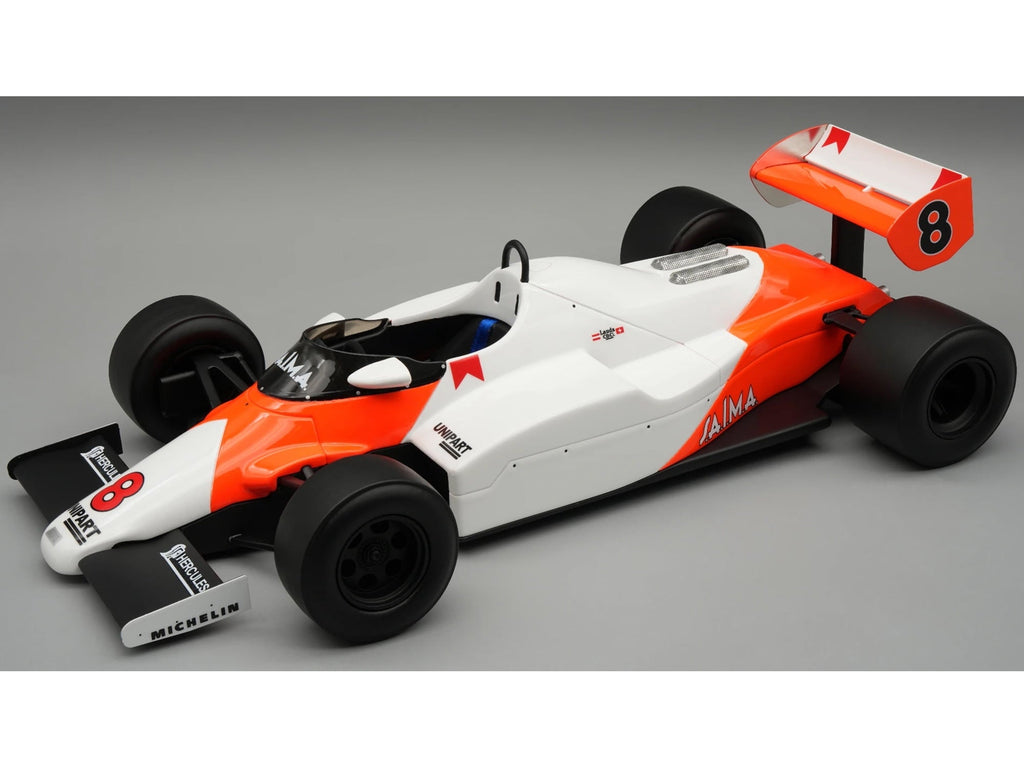 McLaren MP4/1C #8 2nd Place F1 "United States GP West" (1983) with Display Case "Mythos Series" 1/18 Model Car by Tecnomodel