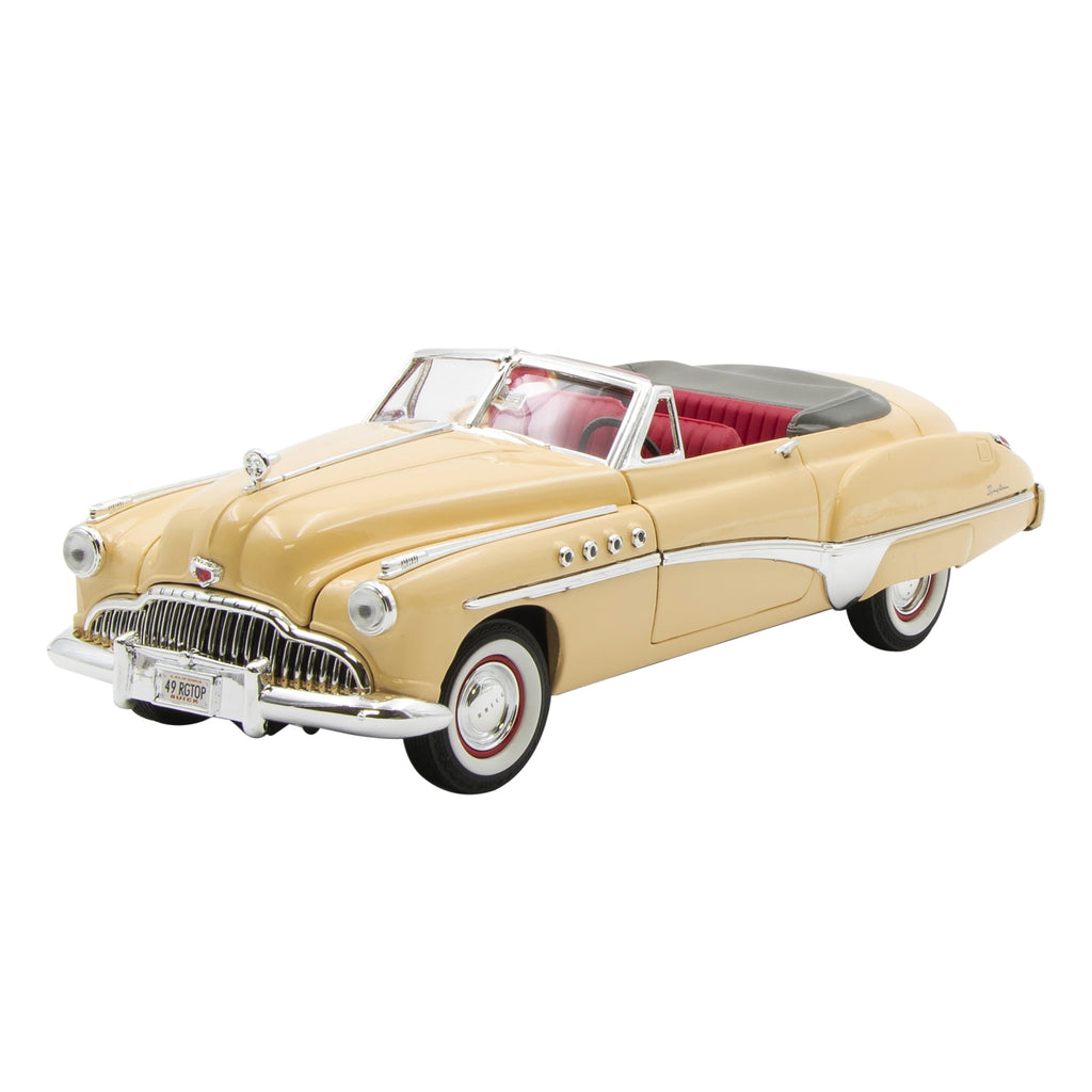 1949 Buick Roadmaster Cream with Red Interior 1/18 Diecast Model Car by Motormax