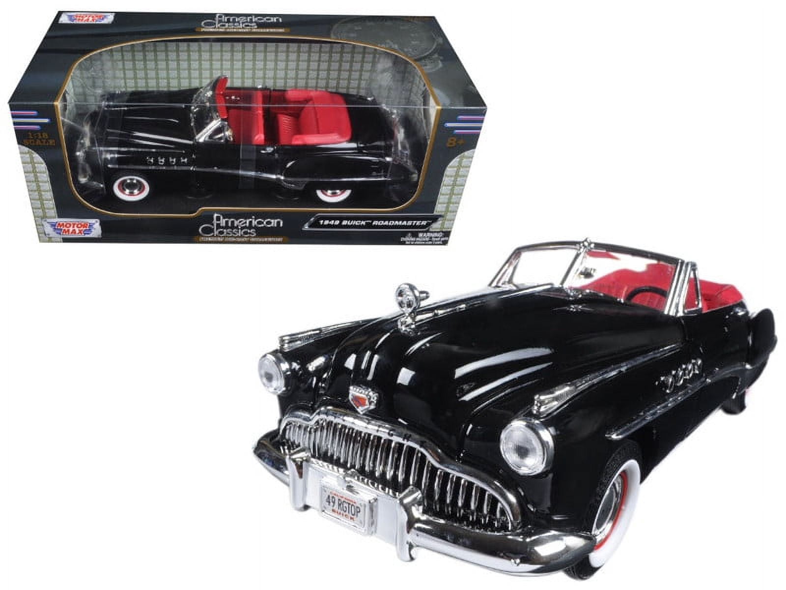 1949 Buick Roadmaster Convertible, Black - Motormax 73116TC/BK - 1/18 scale Diecast Model Toy Car