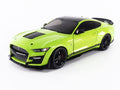2020 Ford Mustang Shelby GT500 Grabber Lime Green Metallic with Black Top and Stripes 1/18 Diecast Model Car by Solido