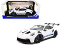 Solido 2024 Porsche 911 992 GT3 RS White w/ Indigo Blue Wheels and Deco 1:18