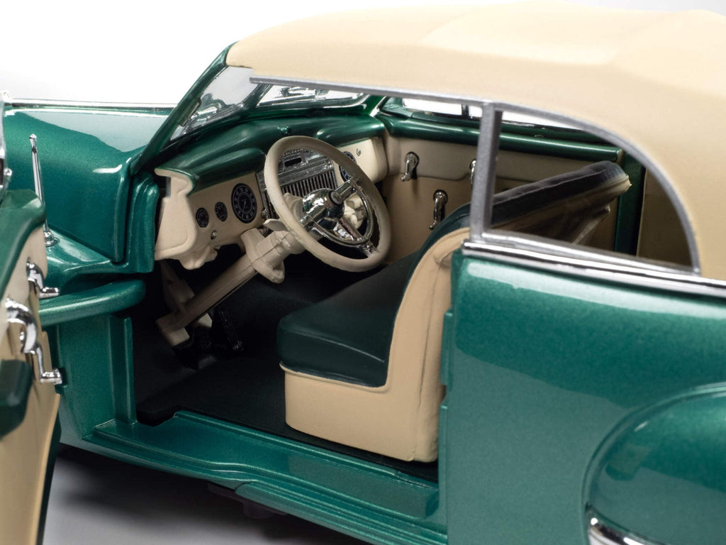 1947 Cadillac Series 62 Soft Top Ardsley Green Metallic with Tan Soft Top 1/18 Diecast Model Car by Auto World