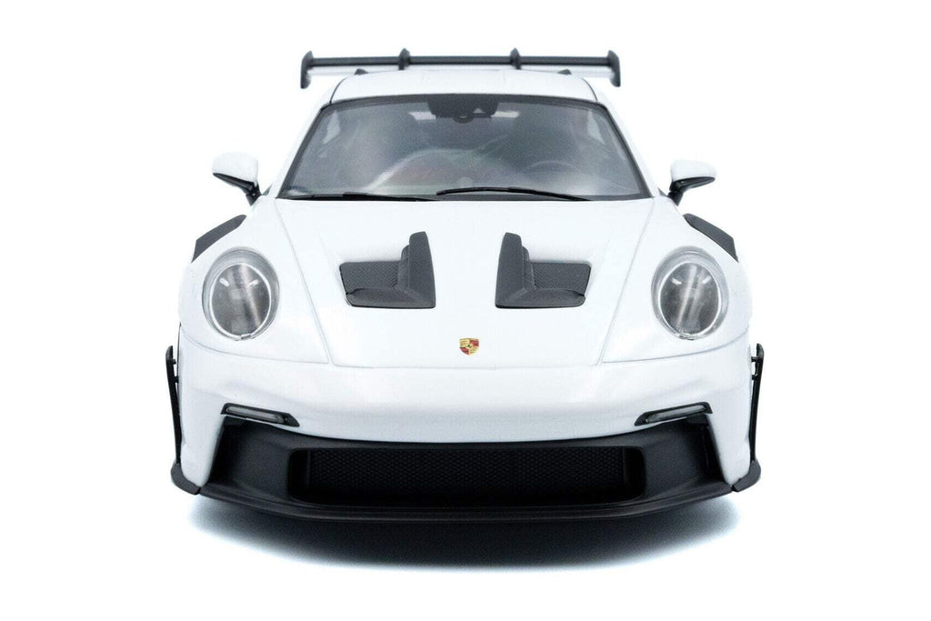 Solido 2024 Porsche 911 992 GT3 RS White w/ Indigo Blue Wheels and Deco 1:18