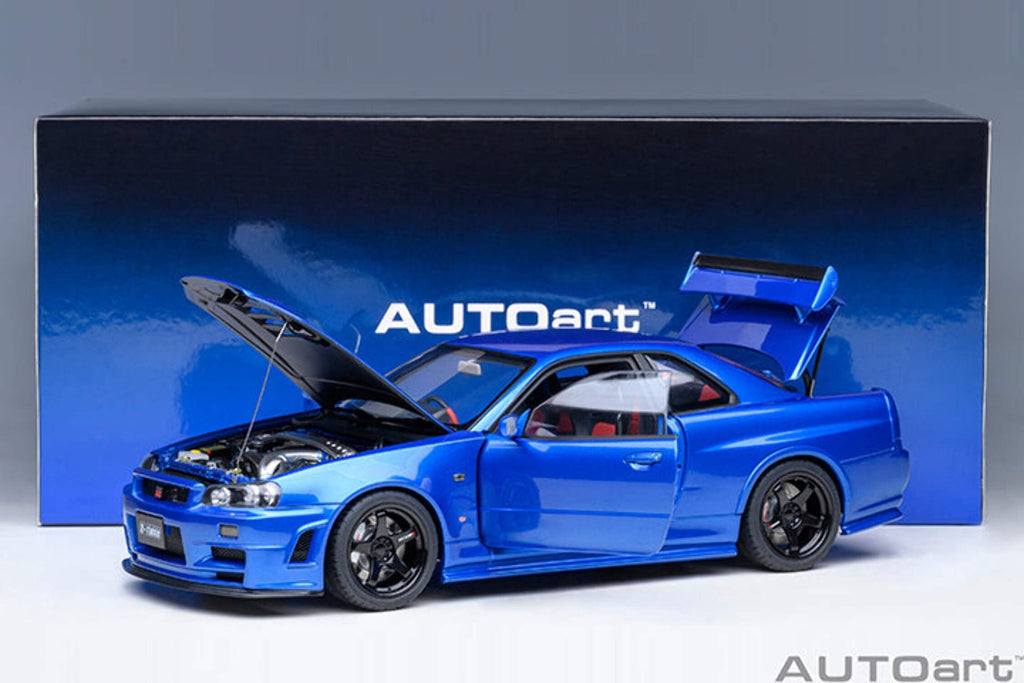 Nissan Skyline GT-R R34 Nismo Z-TUNE RHD (Right Hand Drive) Bayside Blue 1/18 Model Car by Autoart