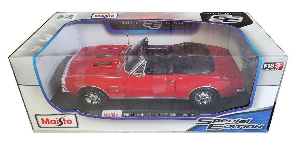 Maisto 1:18 Scale 1967 Chevy Camaro SS 396 Convertible Diecast Vehicle (Colors May Vary)