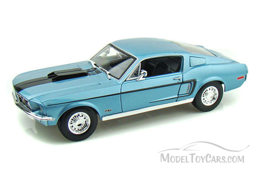 1968 Ford Mustang GT Cobra Jet, Blue - Maisto Special Edition 31167 - 1/18 Scale Diecast Model Toy Car