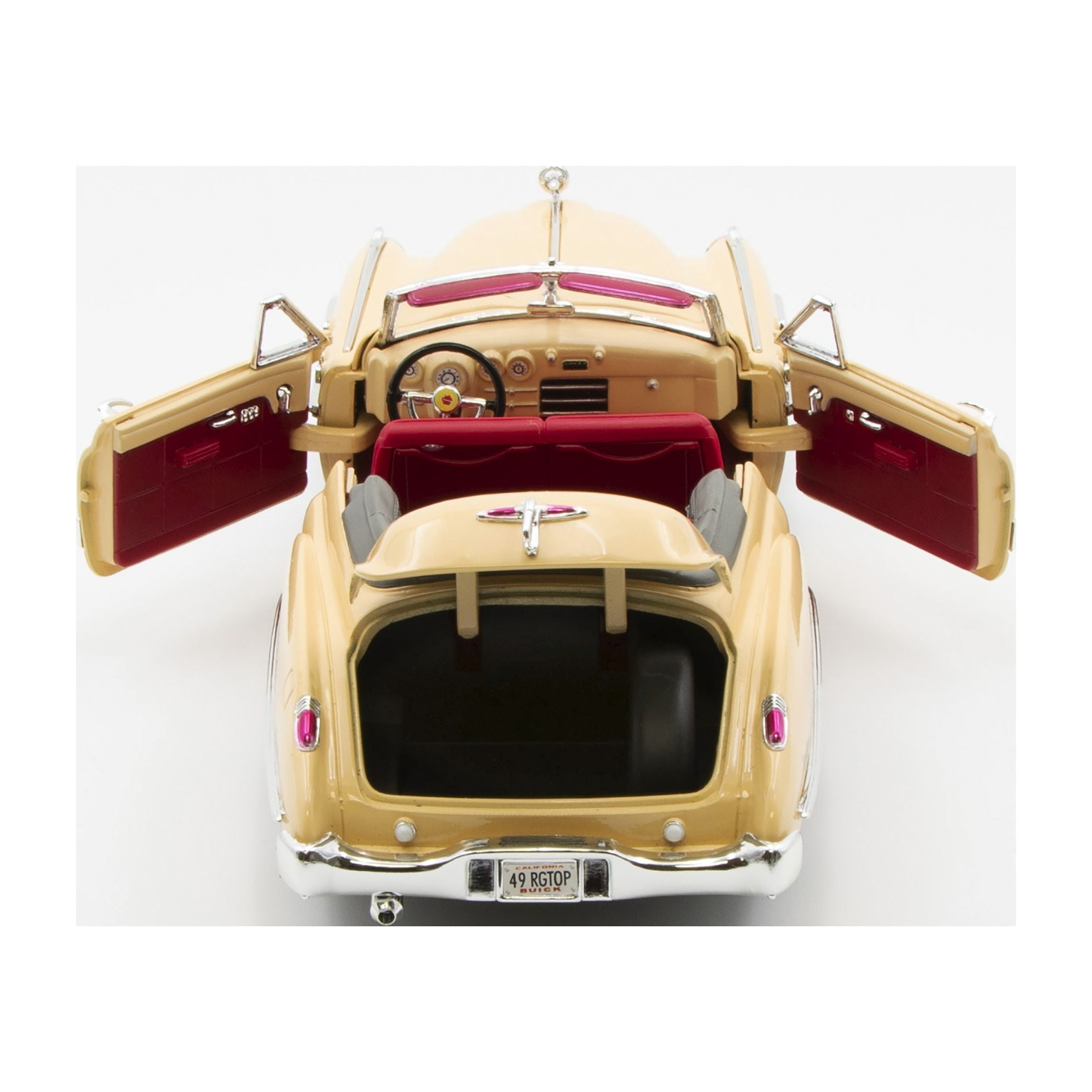 1949 Buick Roadmaster Cream with Red Interior 1/18 Diecast Model Car by Motormax