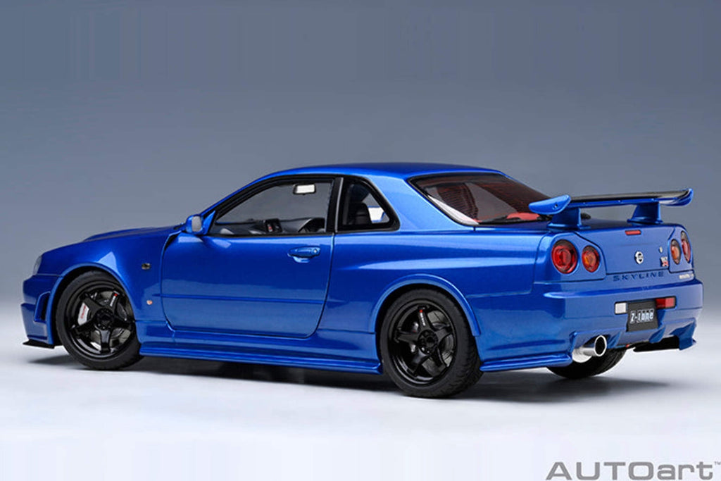 Nissan Skyline GT-R R34 Nismo Z-TUNE RHD (Right Hand Drive) Bayside Blue 1/18 Model Car by Autoart