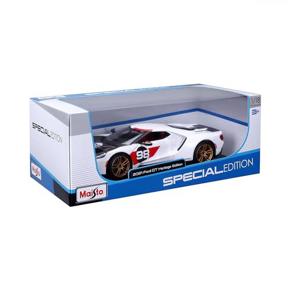 1:18 Scale Special Edition Diecast 2021 Ford GT #98 White Heritage Play Vehicle