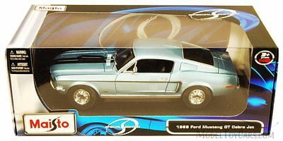 1968 Ford Mustang GT Cobra Jet, Blue - Maisto Special Edition 31167 - 1/18 Scale Diecast Model Toy Car