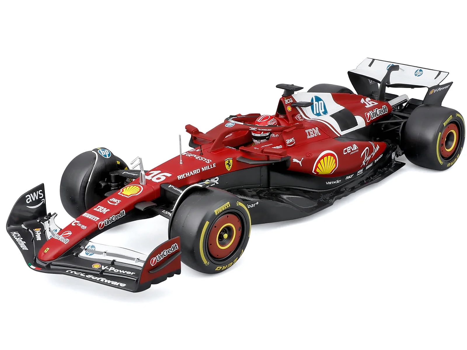 Ferrari SF-25 #16 Charles Leclerc F1 World Championship (2025) "Formula Racing" Series 1/18 Diecast Model Car by Bburago
