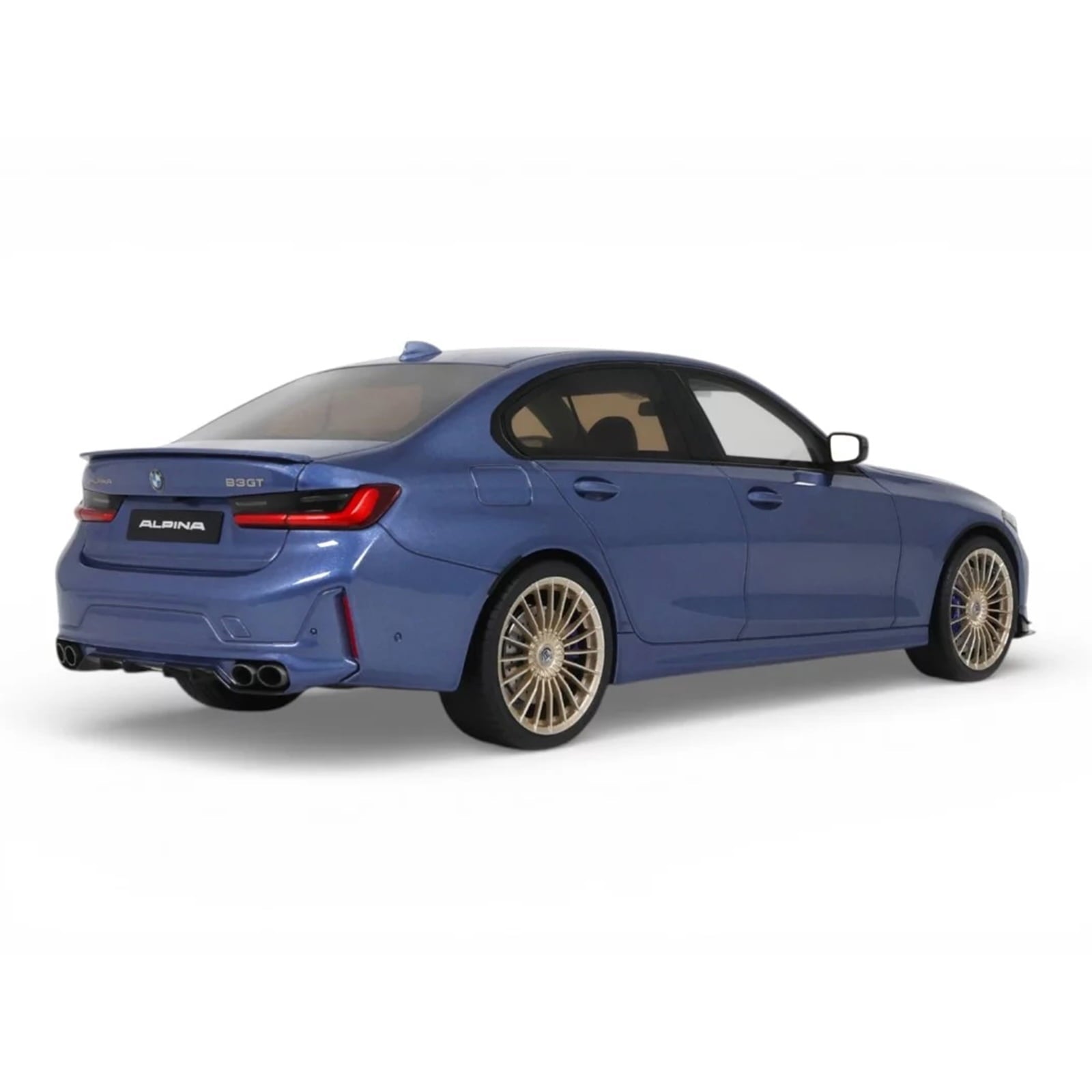 2024 BMW Alpina B3 GT Saloon Blue Metallic 1/18 Model Car by GT Spirit